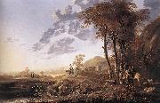 CUYP, Aelbert Evening Landscape with Horsemen and Shepherds dgj oil painting reproduction